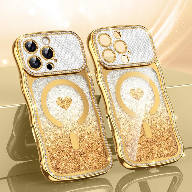 Coque de téléphone magnétique en TPU à paillettes avec étoile en diamant, cadre ondulé, galvanisé, pour iPhone 17 Pro Max, pour iPhone 17 Pro, pour iPhone 17, pour iPhone 16 Pro Max, pour iPhone 16 Pro, pour iPhone 16