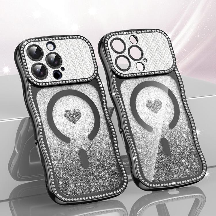 Coque de téléphone magnétique en TPU à paillettes avec étoile en diamant, cadre ondulé, galvanisé, pour iPhone 17 Pro Max, pour iPhone 17 Pro, pour iPhone 17, pour iPhone 16 Pro Max, pour iPhone 16 Pro, pour iPhone 16