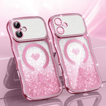 Coque de téléphone magnétique en TPU à paillettes avec étoile en diamant, cadre ondulé, galvanisé, pour iPhone 17 Pro Max, pour iPhone 17 Pro, pour iPhone 17, pour iPhone 16 Pro Max, pour iPhone 16 Pro, pour iPhone 16