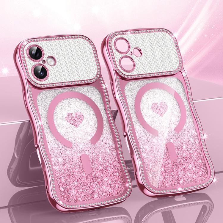 Coque de téléphone magnétique en TPU à paillettes avec étoile en diamant, cadre ondulé, galvanisé, pour iPhone 17 Pro Max, pour iPhone 17 Pro, pour iPhone 17, pour iPhone 16 Pro Max, pour iPhone 16 Pro, pour iPhone 16