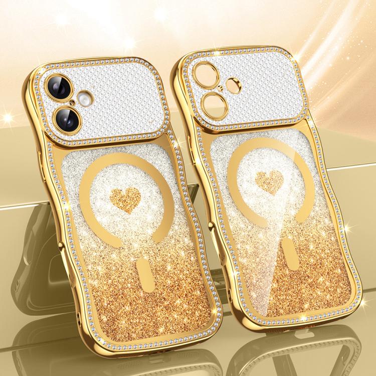 Coque de téléphone magnétique en TPU à paillettes avec étoile en diamant, cadre ondulé, galvanisé, pour iPhone 17 Pro Max, pour iPhone 17 Pro, pour iPhone 17, pour iPhone 16 Pro Max, pour iPhone 16 Pro, pour iPhone 16