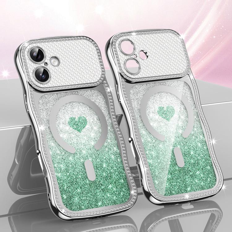Coque de téléphone magnétique en TPU à paillettes avec étoile en diamant, cadre ondulé, galvanisé, pour iPhone 17 Pro Max, pour iPhone 17 Pro, pour iPhone 17, pour iPhone 16 Pro Max, pour iPhone 16 Pro, pour iPhone 16