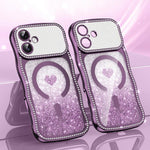 Coque de téléphone magnétique en TPU à paillettes avec étoile en diamant, cadre ondulé, galvanisé, pour iPhone 17 Pro Max, pour iPhone 17 Pro, pour iPhone 17, pour iPhone 16 Pro Max, pour iPhone 16 Pro, pour iPhone 16