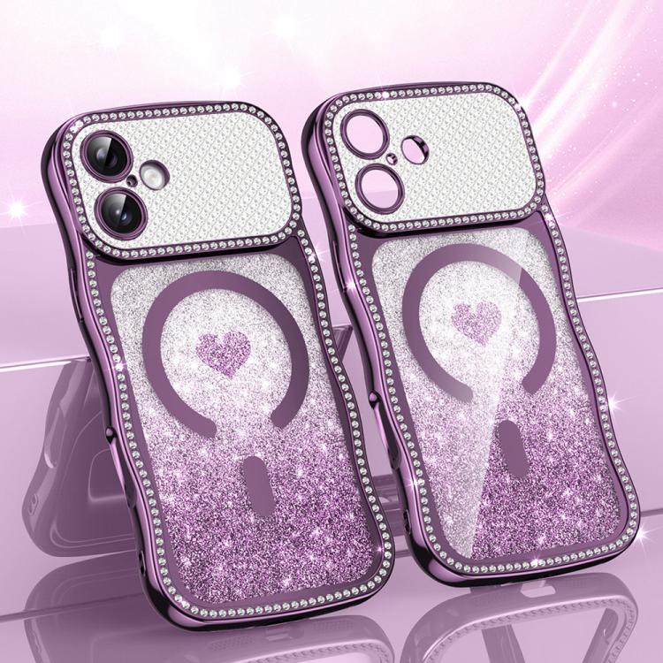 Coque de téléphone magnétique en TPU à paillettes avec étoile en diamant, cadre ondulé, galvanisé, pour iPhone 17 Pro Max, pour iPhone 17 Pro, pour iPhone 17, pour iPhone 16 Pro Max, pour iPhone 16 Pro, pour iPhone 16