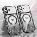 Coque de téléphone magnétique en TPU à paillettes avec étoile en diamant, cadre ondulé, galvanisé, pour iPhone 17 Pro Max, pour iPhone 17 Pro, pour iPhone 17, pour iPhone 16 Pro Max, pour iPhone 16 Pro, pour iPhone 16