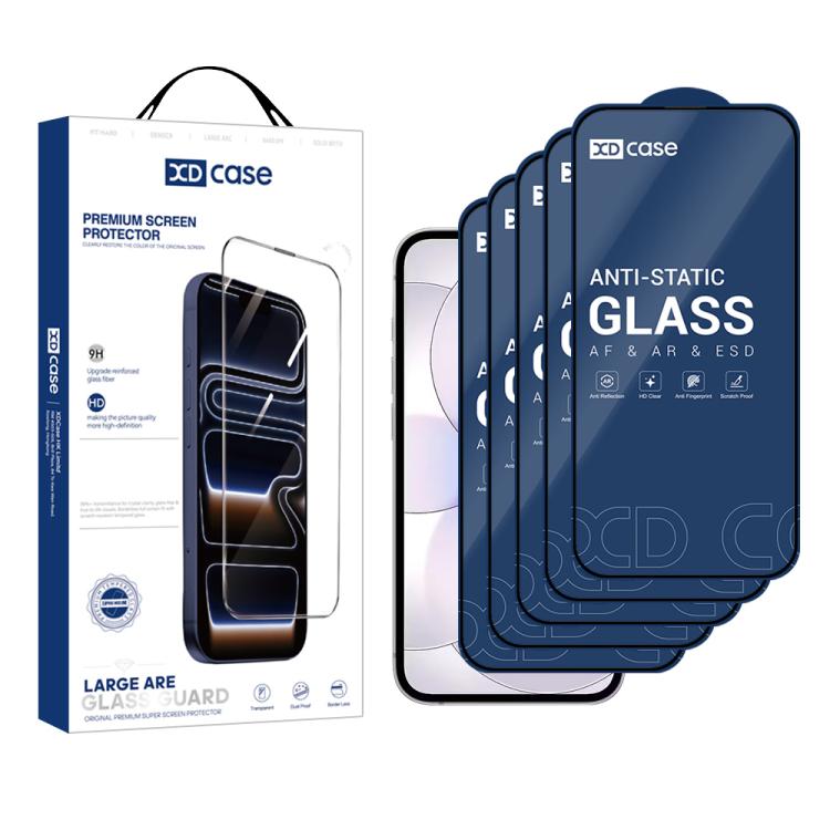 XDcase Lot de 5 films en verre trempé HD sérigraphié, pour iPhone 17e / 16e, pour iPhone 17 Pro Max, pour iPhone 17 Pro, pour iPhone 17, pour iPhone Air, pour iPhone 16 Pro Max, pour iPhone 16 Pro, pour iPhone 16 Plus, pour iPhone 16...