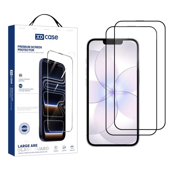 XDcase Film en verre trempé HD imprimé sérigraphié 2 pièces/paquet, pour iPhone 17e / 16e, pour iPhone 17 Pro Max, pour iPhone 17 Pro, pour iPhone 17, pour iPhone Air, pour iPhone 16 Pro Max, pour iPhone 16 Pro, pour iPhone 16 Plus, pour iPhone 16