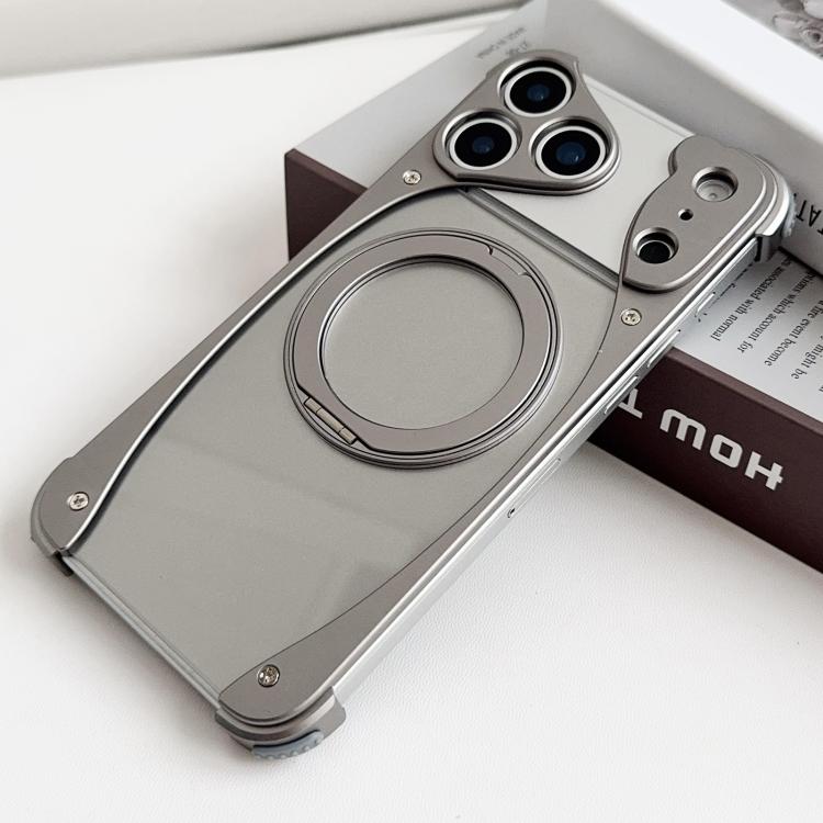 Coque de téléphone magnétique Weasel Original Color en métal sans cadre avec support rotatif à 360°, pour iPhone 17 Pro Max, pour iPhone 17 Pro