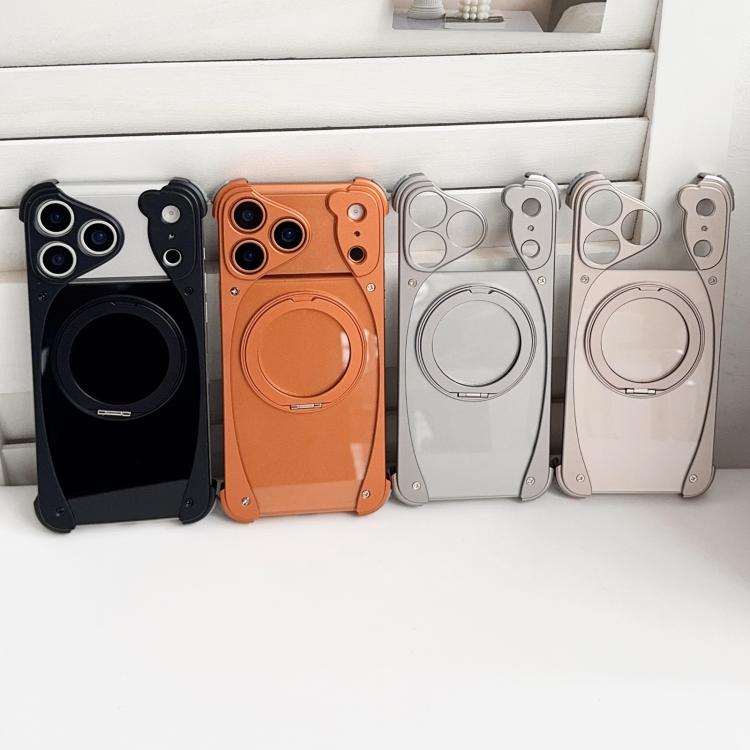 Coque de téléphone magnétique Weasel Original Color en métal sans cadre avec support rotatif à 360°, pour iPhone 17 Pro Max, pour iPhone 17 Pro