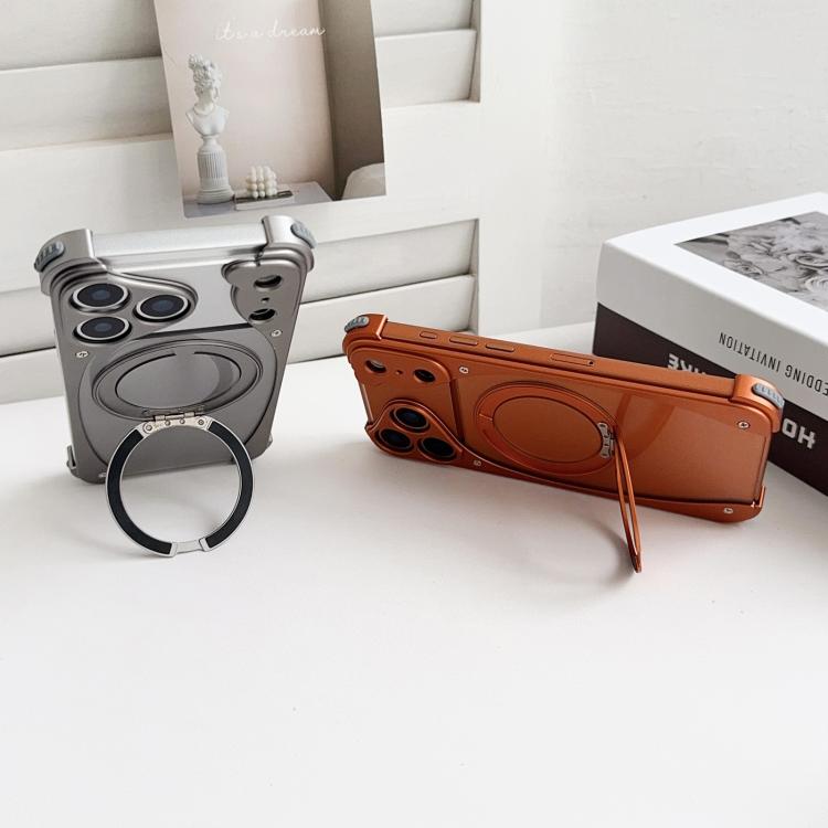 Coque de téléphone magnétique Weasel Original Color en métal sans cadre avec support rotatif à 360°, pour iPhone 17 Pro Max, pour iPhone 17 Pro