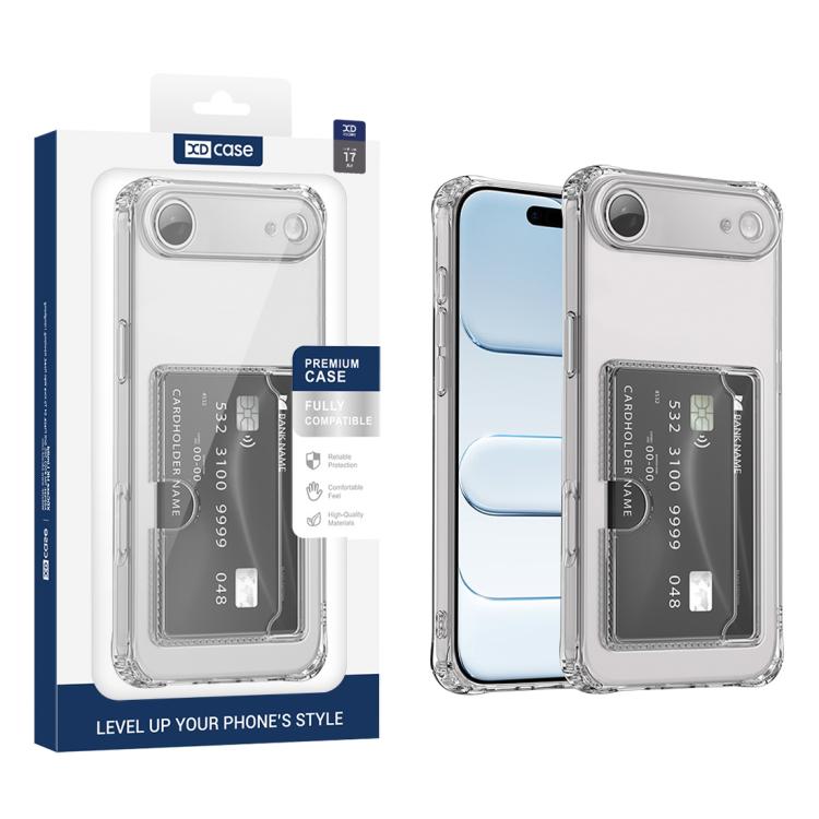 Coque de téléphone XDcase en TPU transparent avec fente pour carte et trous précis, Pour iPhone 17 Pro Max, Pour iPhone 17 Pro, Pour iPhone 17, Pour iPhone Air