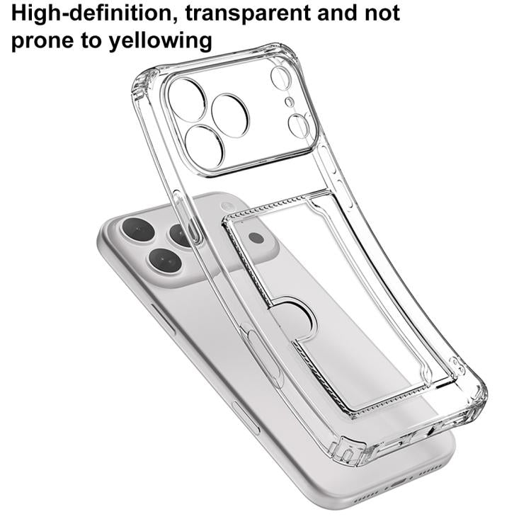 Coque de téléphone XDcase en TPU transparent avec fente pour carte et trous précis, Pour iPhone 17 Pro Max, Pour iPhone 17 Pro, Pour iPhone 17, Pour iPhone Air