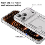 Coque de téléphone XDcase en TPU transparent avec fente pour carte et trous précis, Pour iPhone 17 Pro Max, Pour iPhone 17 Pro, Pour iPhone 17, Pour iPhone Air