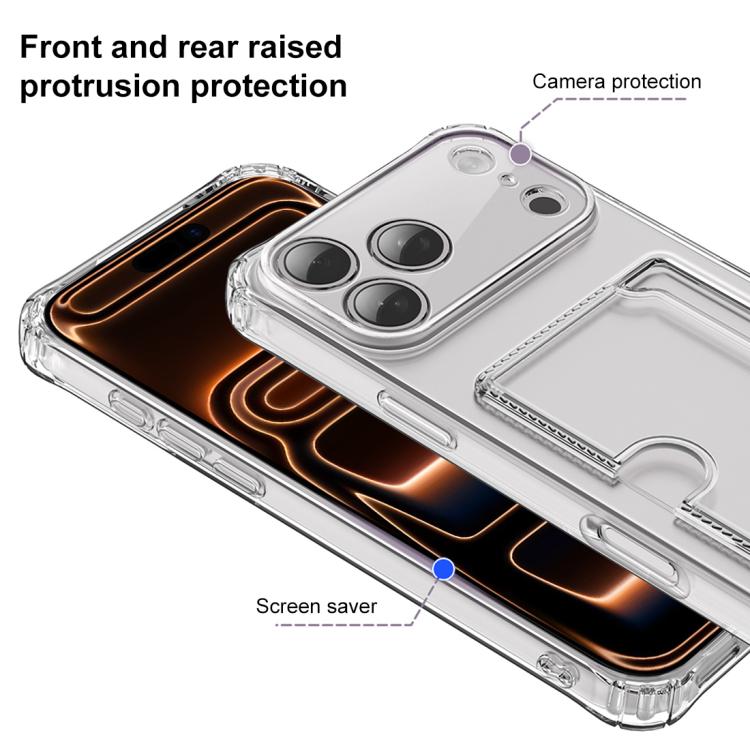 Coque de téléphone XDcase en TPU transparent avec fente pour carte et trous précis, Pour iPhone 17 Pro Max, Pour iPhone 17 Pro, Pour iPhone 17, Pour iPhone Air