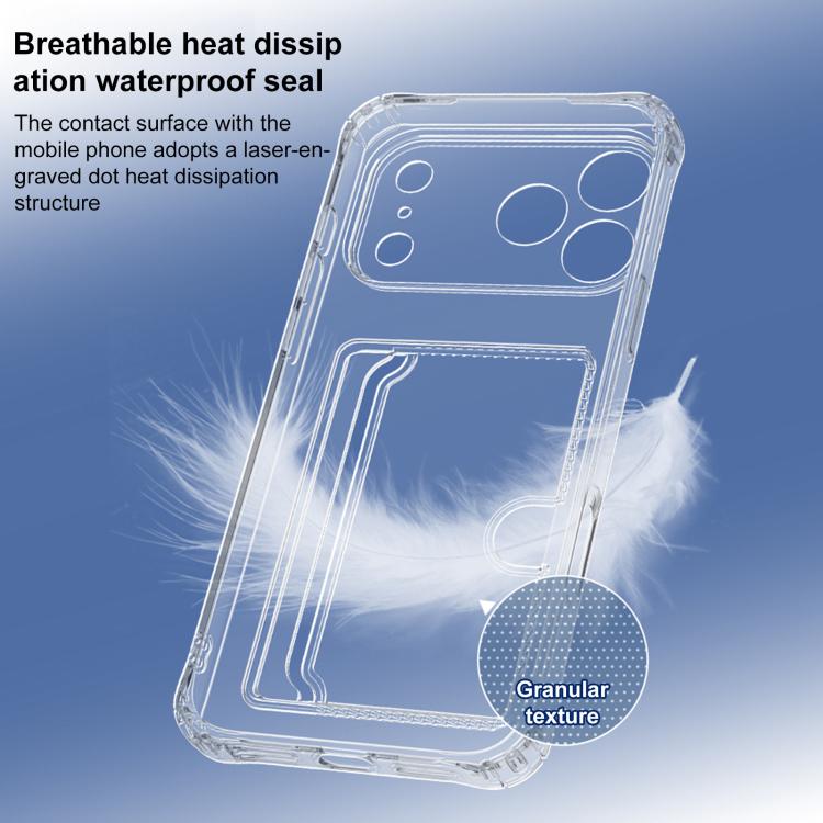 Coque de téléphone XDcase en TPU transparent avec fente pour carte et trous précis, Pour iPhone 17 Pro Max, Pour iPhone 17 Pro, Pour iPhone 17, Pour iPhone Air