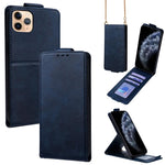 Étui de téléphone en cuir vegan uni avec rabat vertical et chaîne bandoulière, pour iPhone 11 Pro Max, pour iPhone 11, pour iPhone 11 Pro