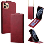 Étui de téléphone en cuir vegan uni avec rabat vertical et chaîne bandoulière, pour iPhone 11 Pro Max, pour iPhone 11, pour iPhone 11 Pro