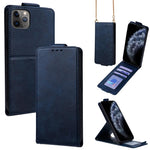 Étui de téléphone en cuir vegan uni avec rabat vertical et chaîne bandoulière, pour iPhone 11 Pro Max, pour iPhone 11, pour iPhone 11 Pro