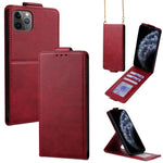 Étui de téléphone en cuir vegan uni avec rabat vertical et chaîne bandoulière, pour iPhone 11 Pro Max, pour iPhone 11, pour iPhone 11 Pro