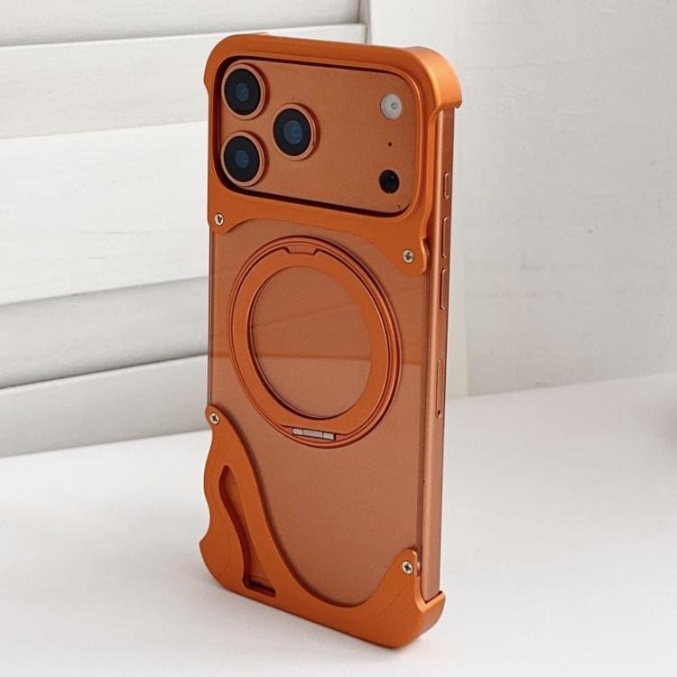 Coque de téléphone magnétique Dolphin Original Color en métal sans cadre avec support rotatif à 360°, pour iPhone 17 Pro Max, pour iPhone 17 Pro