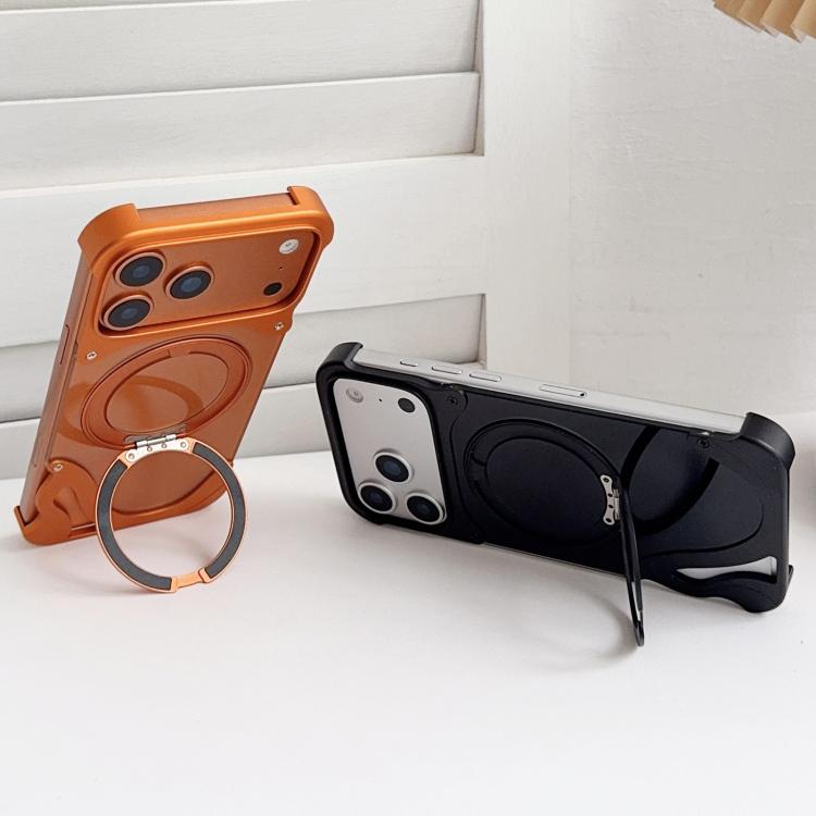 Coque de téléphone magnétique Dolphin Original Color en métal sans cadre avec support rotatif à 360°, pour iPhone 17 Pro Max, pour iPhone 17 Pro