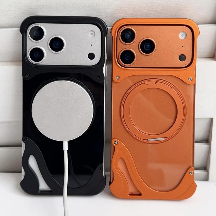Coque de téléphone magnétique Dolphin Original Color en métal sans cadre avec support rotatif à 360°, pour iPhone 17 Pro Max, pour iPhone 17 Pro