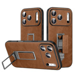 Étui de téléphone en similicuir avec support métallique caché au poignet SULADA, pour iPhone 17 Pro Max, pour iPhone 17 Pro, pour iPhone 17, pour iPhone 16 Pro Max, pour iPhone 16 Pro, pour iPhone 16