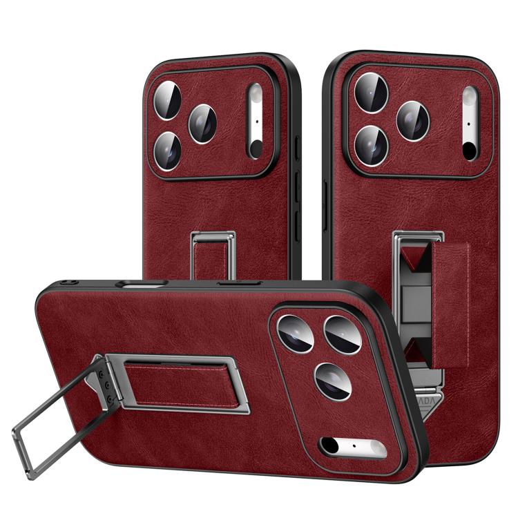 Étui de téléphone en similicuir avec support métallique caché au poignet SULADA, pour iPhone 17 Pro Max, pour iPhone 17 Pro, pour iPhone 17, pour iPhone 16 Pro Max, pour iPhone 16 Pro, pour iPhone 16