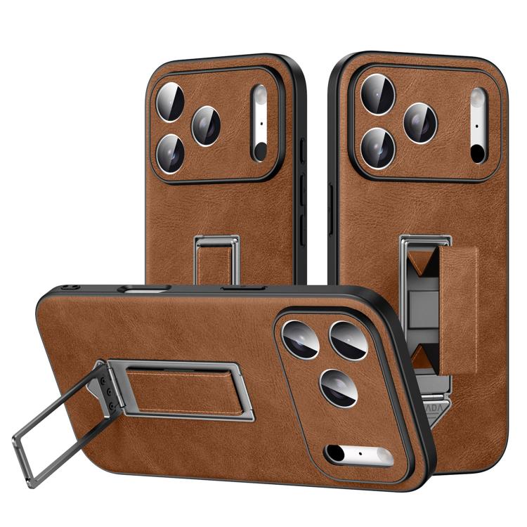 Étui de téléphone en similicuir avec support métallique caché au poignet SULADA, pour iPhone 17 Pro Max, pour iPhone 17 Pro, pour iPhone 17, pour iPhone 16 Pro Max, pour iPhone 16 Pro, pour iPhone 16