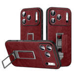 Étui de téléphone en similicuir avec support métallique caché au poignet SULADA, pour iPhone 17 Pro Max, pour iPhone 17 Pro, pour iPhone 17, pour iPhone 16 Pro Max, pour iPhone 16 Pro, pour iPhone 16
