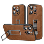 Étui de téléphone en similicuir avec support métallique caché au poignet SULADA, pour iPhone 17 Pro Max, pour iPhone 17 Pro, pour iPhone 17, pour iPhone 16 Pro Max, pour iPhone 16 Pro, pour iPhone 16