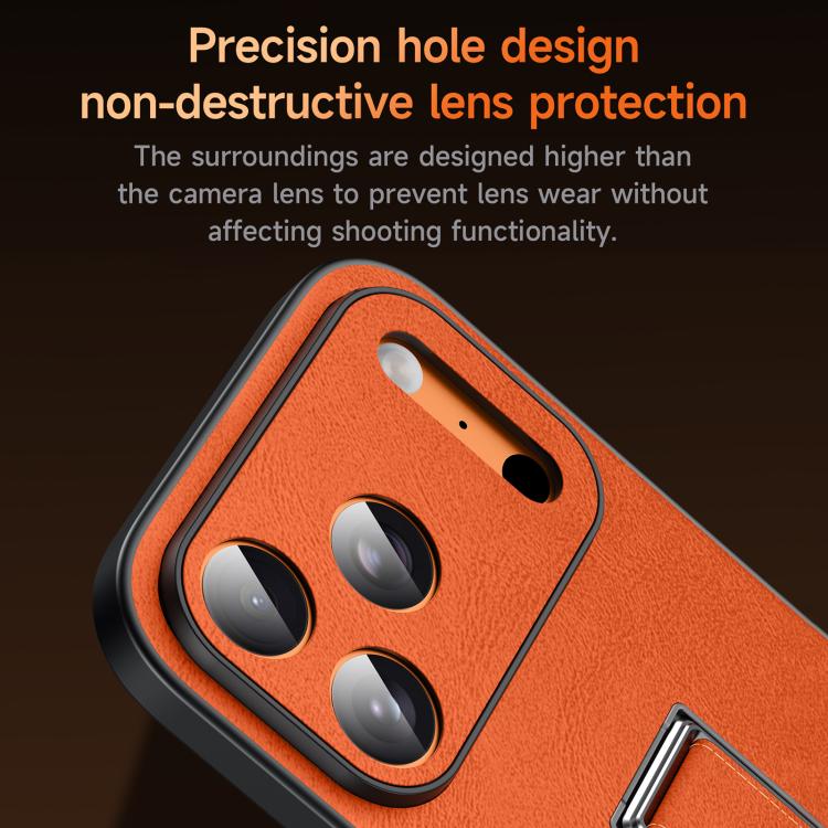 Étui de téléphone en similicuir avec support métallique caché au poignet SULADA, pour iPhone 17 Pro Max, pour iPhone 17 Pro, pour iPhone 17, pour iPhone 16 Pro Max, pour iPhone 16 Pro, pour iPhone 16