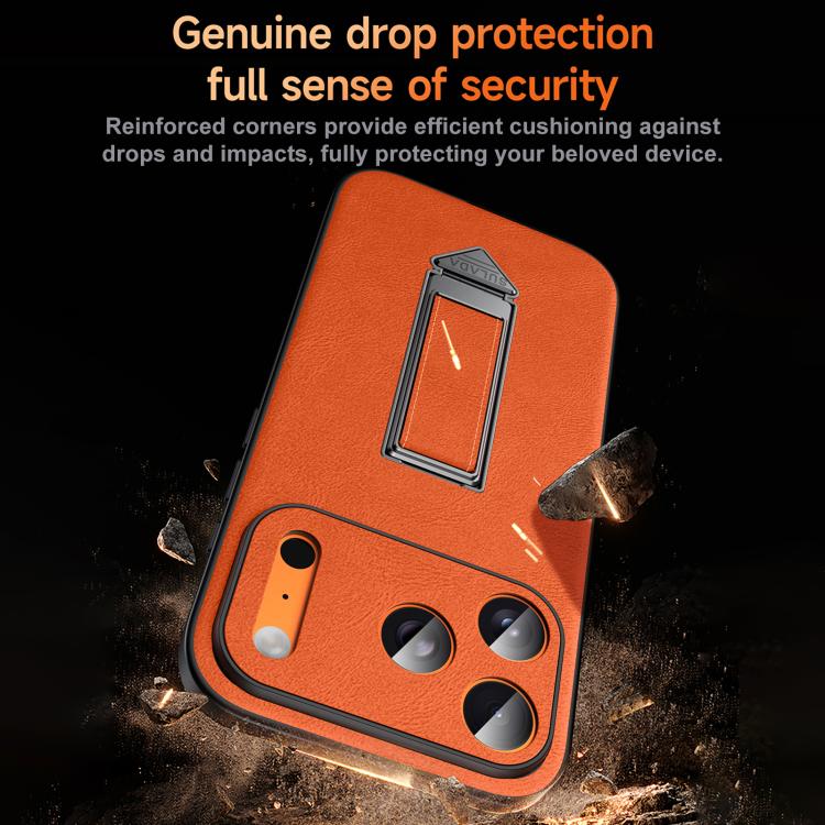 Étui de téléphone en similicuir avec support métallique caché au poignet SULADA, pour iPhone 17 Pro Max, pour iPhone 17 Pro, pour iPhone 17, pour iPhone 16 Pro Max, pour iPhone 16 Pro, pour iPhone 16