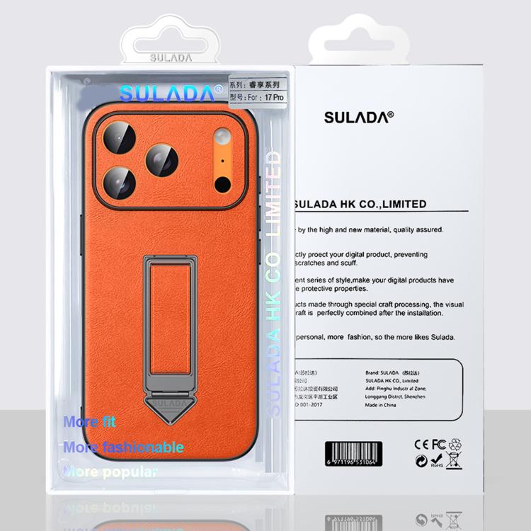 Étui de téléphone en similicuir avec support métallique caché au poignet SULADA, pour iPhone 17 Pro Max, pour iPhone 17 Pro, pour iPhone 17, pour iPhone 16 Pro Max, pour iPhone 16 Pro, pour iPhone 16
