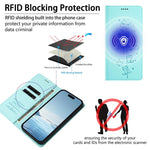 Étui de téléphone en cuir végétalien magnétique RFID gaufré chats mignons, pour iPhone 17e / 16e, pour iPhone 17 Pro Max, pour iPhone 17 Pro, pour iPhone 17