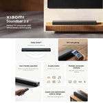 Barre de son Xiaomi originale 2.0 pour TV et PC avec prise en charge de la connexion NFC, prise US
