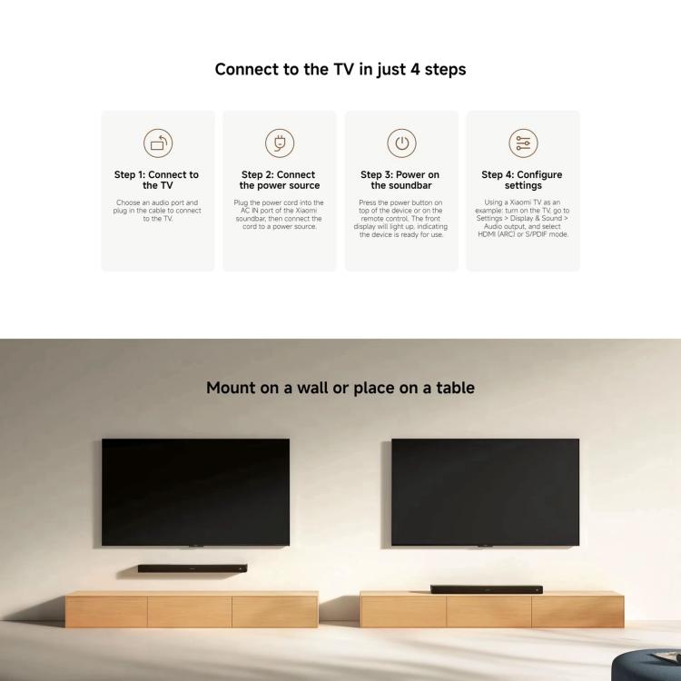Barre de son Xiaomi originale 2.0 pour TV et PC avec prise en charge de la connexion NFC, prise US