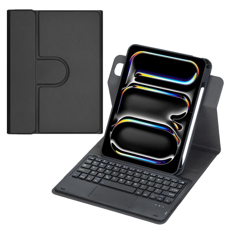 Étui en cuir pour tablette avec clavier Bluetooth rotatif à 360 degrés et pavé tactile, pour iPad Pro 11 2025 / 2024, pour iPad 2025 / 2022, pour iPad Air 11 2025 / iPad Pro 11 2022, pour iPad 10.2 2021 / 2019 / iPad Air 3