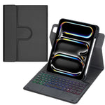 Étui pour tablette en cuir avec clavier Bluetooth rétroéclairé rotatif à 360 degrés et pavé tactile, pour iPad Pro 11 2025 / 2024, pour iPad 2025 / 2022, pour iPad Air 11 2025 / iPad Pro 11 2022, pour iPad 10.2 2021 / 2019 / iPad Air 3