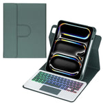 Étui pour tablette en cuir avec clavier Bluetooth rétroéclairé rotatif à 360 degrés et pavé tactile, pour iPad Pro 11 2025 / 2024, pour iPad 2025 / 2022, pour iPad Air 11 2025 / iPad Pro 11 2022, pour iPad 10.2 2021 / 2019 / iPad Air 3