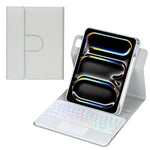 Étui pour tablette en cuir avec clavier Bluetooth rétroéclairé rotatif à 360 degrés et pavé tactile, pour iPad Pro 11 2025 / 2024, pour iPad 2025 / 2022, pour iPad Air 11 2025 / iPad Pro 11 2022, pour iPad 10.2 2021 / 2019 / iPad Air 3