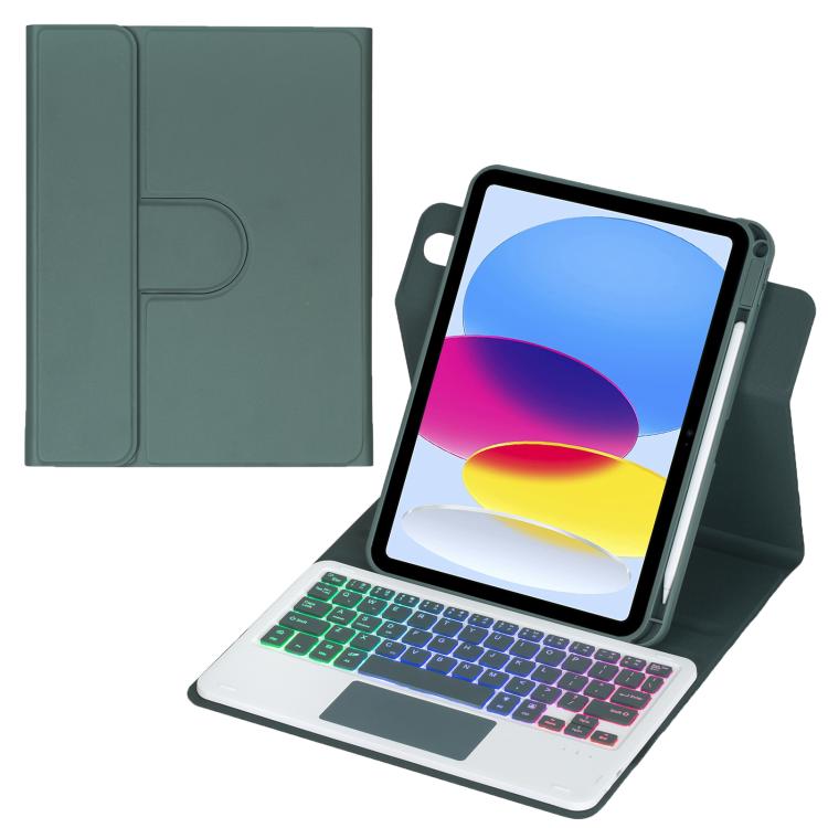 Étui pour tablette en cuir avec clavier Bluetooth rétroéclairé rotatif à 360 degrés et pavé tactile, pour iPad Pro 11 2025 / 2024, pour iPad 2025 / 2022, pour iPad Air 11 2025 / iPad Pro 11 2022, pour iPad 10.2 2021 / 2019 / iPad Air 3