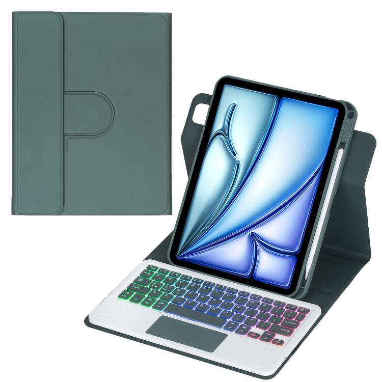 Étui pour tablette en cuir avec clavier Bluetooth rétroéclairé rotatif à 360 degrés et pavé tactile, pour iPad Pro 11 2025 / 2024, pour iPad 2025 / 2022, pour iPad Air 11 2025 / iPad Pro 11 2022, pour iPad 10.2 2021 / 2019 / iPad Air 3