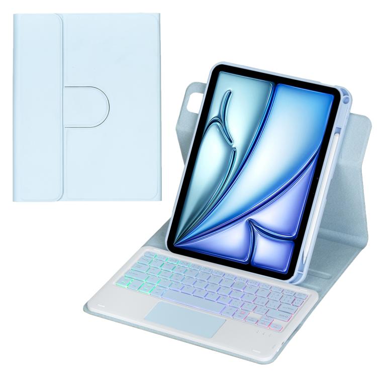 Étui pour tablette en cuir avec clavier Bluetooth rétroéclairé rotatif à 360 degrés et pavé tactile, pour iPad Pro 11 2025 / 2024, pour iPad 2025 / 2022, pour iPad Air 11 2025 / iPad Pro 11 2022, pour iPad 10.2 2021 / 2019 / iPad Air 3