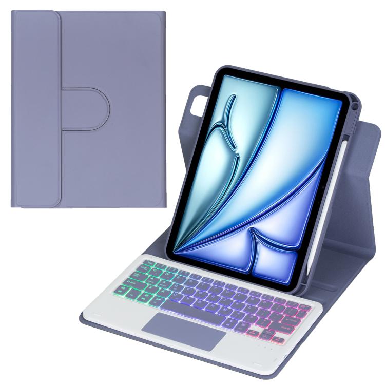 Étui pour tablette en cuir avec clavier Bluetooth rétroéclairé rotatif à 360 degrés et pavé tactile, pour iPad Pro 11 2025 / 2024, pour iPad 2025 / 2022, pour iPad Air 11 2025 / iPad Pro 11 2022, pour iPad 10.2 2021 / 2019 / iPad Air 3
