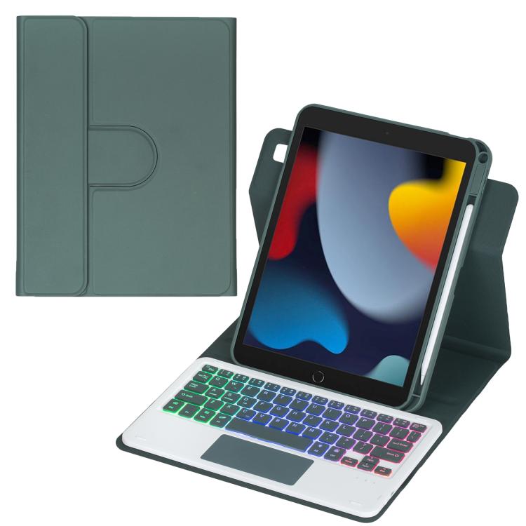 Étui pour tablette en cuir avec clavier Bluetooth rétroéclairé rotatif à 360 degrés et pavé tactile, pour iPad Pro 11 2025 / 2024, pour iPad 2025 / 2022, pour iPad Air 11 2025 / iPad Pro 11 2022, pour iPad 10.2 2021 / 2019 / iPad Air 3