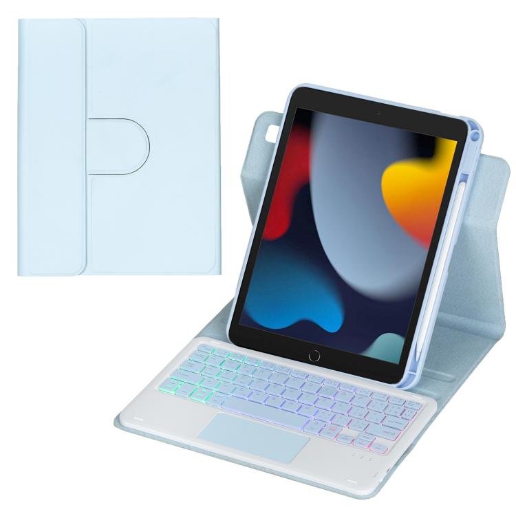 Étui pour tablette en cuir avec clavier Bluetooth rétroéclairé rotatif à 360 degrés et pavé tactile, pour iPad Pro 11 2025 / 2024, pour iPad 2025 / 2022, pour iPad Air 11 2025 / iPad Pro 11 2022, pour iPad 10.2 2021 / 2019 / iPad Air 3