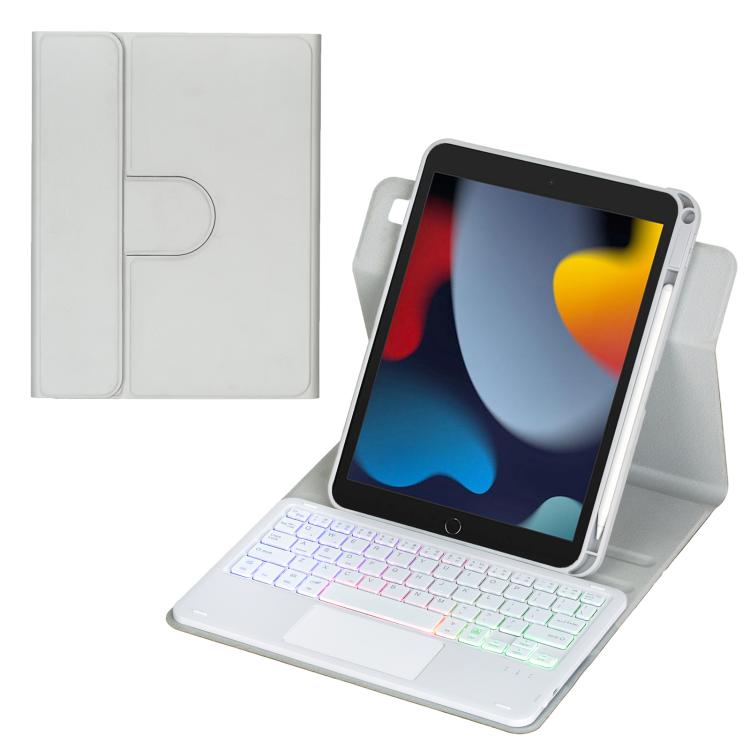Étui pour tablette en cuir avec clavier Bluetooth rétroéclairé rotatif à 360 degrés et pavé tactile, pour iPad Pro 11 2025 / 2024, pour iPad 2025 / 2022, pour iPad Air 11 2025 / iPad Pro 11 2022, pour iPad 10.2 2021 / 2019 / iPad Air 3