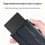 Support de téléphone portable magnétique automatique escamotable avec fentes pour cartes RFID