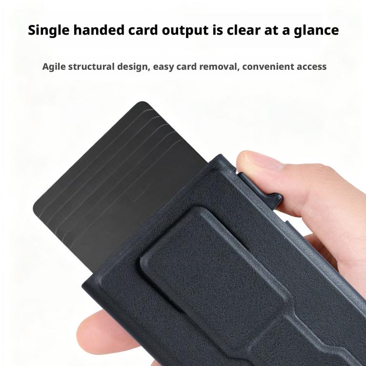 Support de téléphone portable magnétique automatique escamotable avec fentes pour cartes RFID